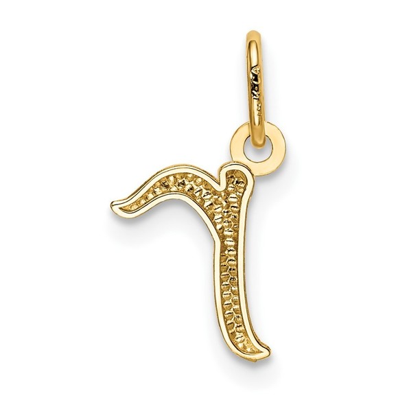 10k Yellow Gold Letter r Initial Charm - Picture 3 of 4